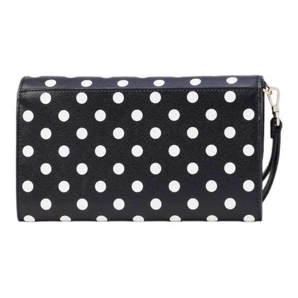 Kate spade Cheers Boxed Medium Phone Wristlet black/white polka dots - Picture 3 of 16